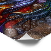 抽象芸術ポートレートの女性の顔エンボス芸術 ポスター (コーナー)