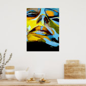 抽象芸術ポートレートの女絵画性 – アートプリント ポスター (キッチン)