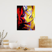 抽象芸術ポートレートの女絵画性 – アートプリント ポスター (キッチン)