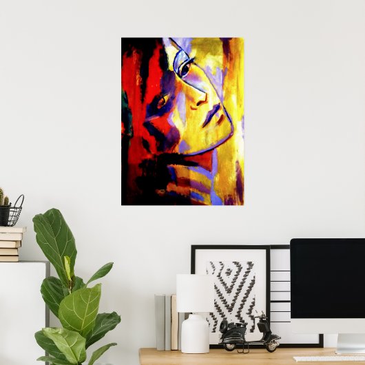 抽象芸術ポートレートの女絵画性 – アートプリント ポスター (ホームオフィス)