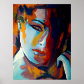 抽象芸術ポートレートの女絵画性 – アートプリント ポスター (正面)