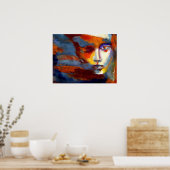 抽象芸術ポートレートの女絵画性 – アートプリント ポスター (キッチン)