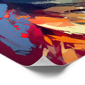 抽象芸術ポートレートキツネ ポスター (角)