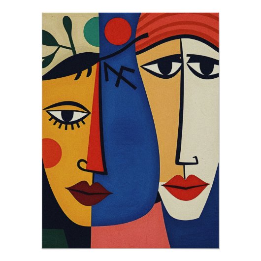 抽象芸術ポートレート芸術 ポスター (正面)