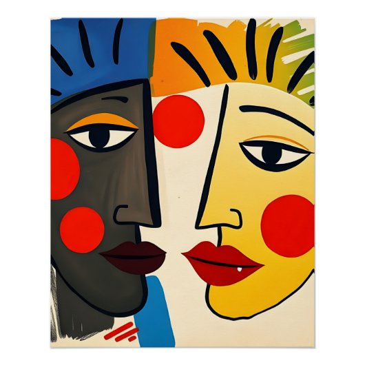 抽象芸術ポートレート芸術 ポスター (正面)