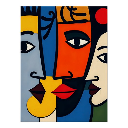 抽象芸術ポートレート芸術 ポスター (正面)