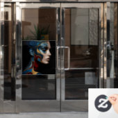 抽象芸術ポートレート ウィンドウサイン (オフィスドア)