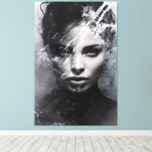 抽象芸術ポートレート キャンバスプリント (インサイチュ (ウッドフロア))