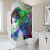 抽象芸術ポートレート シャワーカーテン (インサイチュ)