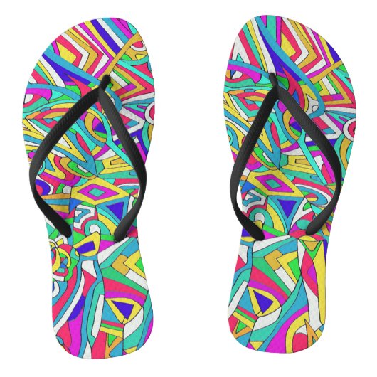 抽象芸術ポートレート ビーチサンダル (ソール)
