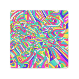 抽象芸術ポートレート メタルプリント