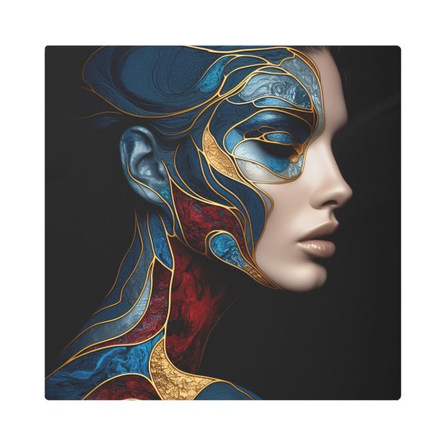 抽象芸術ポートレート メタルプリント (正面)