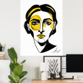 抽象芸術ポートレート#1 ポスター (ホームオフィス)