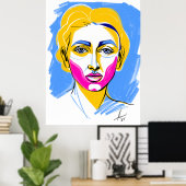 抽象芸術ポートレート#2 ポスター (ホームオフィス)