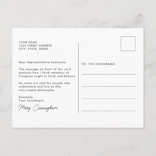 抽象芸術マウンテンサンテイクザハイロード引用文 ポストカード (裏面)