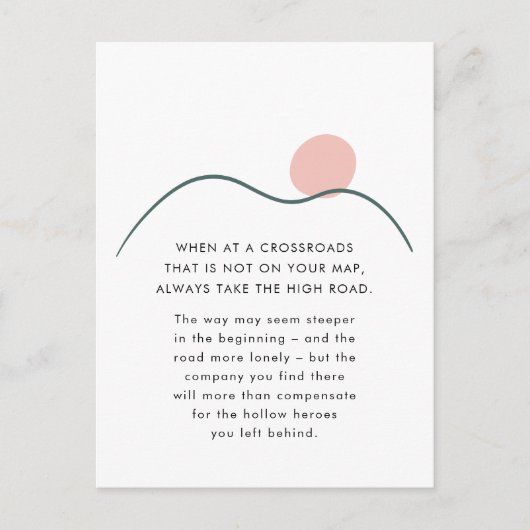 抽象芸術マウンテンサンテイクザハイロード引用文 ポストカード (正面)