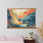 抽象芸術マウンテンサンライズタペストリー 吊り下げ型タペストリー (寝室)