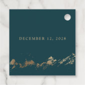 抽象芸術マウンテンズダークグリーン&金ゴールドと名前 フェイバータグ (裏面)