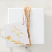 抽象芸術マウンテンズホワイト&ゴールドフォイルメッセージカード フェイバータグ (箱)