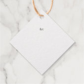 抽象芸術マウンテンズホワイト&ゴールドフォイルメッセージカード フェイバータグ (裏面)