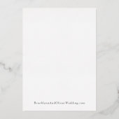 抽象芸術マウンテンズホワイト&シルバー日付を保存 箔招待状 (裏面)