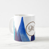 抽象芸術マウンテンズモノグラムマグ コーヒーマグカップ (正面左)