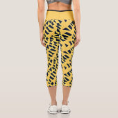 抽象芸術マウンテンピークス – 黄 カプリレギンス (裏面)