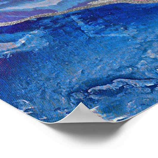 抽象芸術マウンテンランドスケープデジタルアート ポスター (角)