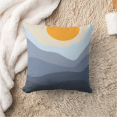 抽象芸術マウンテンランドスケープブルーイエローサンボホ クッション (ブランケット)