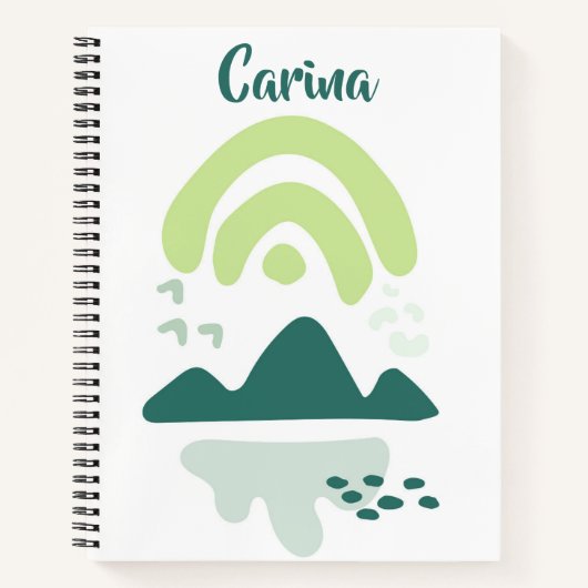 抽象芸術マウンテンレイクシーンスケッチブック ノートブック (正面)