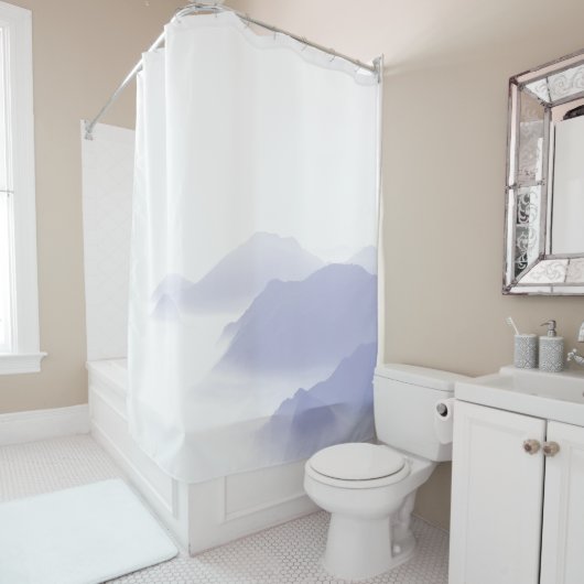 抽象芸術マウンモダンエレガントス・ペリウィンクルブルー シャワーカーテン (インサイチュ)