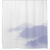 抽象芸術マウンモダンエレガントス・ペリウィンクルブルー シャワーカーテン (正面)
