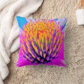 抽象芸術マクロのホットピンクとイエローコンフロアー クッション (ブランケット)