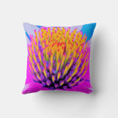 抽象芸術マクロのホットピンクとイエローコンフロアー クッション (裏面)