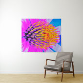 抽象芸術マクロのホットピンクとイエローコンフロアー タペストリー (インサイチュ(横))