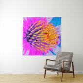 抽象芸術マクロのホットピンクとイエローコンフロアー タペストリー (インサイチュ(横))