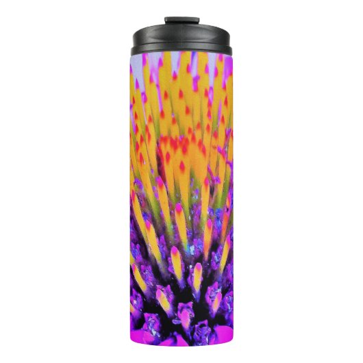抽象芸術マクロのホットピンクとイエローコンフロアー タンブラー (正面)