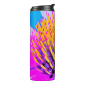 抽象芸術マクロのホットピンクとイエローコンフロアー タンブラー (回転左)