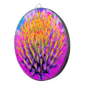 抽象芸術マクロのホットピンクとイエローコンフロアー ダーツボード (正面右)