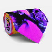 抽象芸術マクロのホットピンクとイエローコンフロアー ネクタイ (ロール)