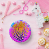 抽象芸術マクロのホットピンクとイエローコンフロアー ペーパーボウル (パーティー)