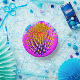 抽象芸術マクロのホットピンクとイエローコンフロアー ペーパーボウル