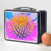抽象芸術マクロのホットピンクとイエローコンフロアー メタルランチボックス (インサイチュ)