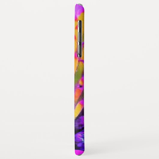 抽象芸術マクロのホットピンクとイエローコンフロアー Case-Mate iPhoneケース (裏面/左)