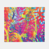 抽象芸術マジカルガーデンフリースブランケット フリースブランケット (正面(横))