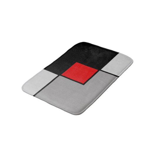 抽象芸術マスは黒いグレーと赤 バスマット (アングル)