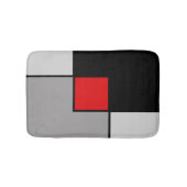 抽象芸術マスは黒いグレーと赤 バスマット (正面)