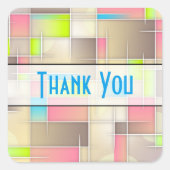 抽象芸術マス幾何学模様 スクエアシール (正面)