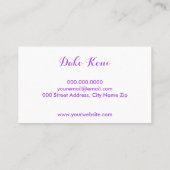 抽象芸術マゼンタおよびアクア水彩名刺 名刺 (裏面)