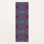 抽象芸術マゼンタおよびティール（緑がかった色）ブルーGroovyパターン ヨガマット (正面)